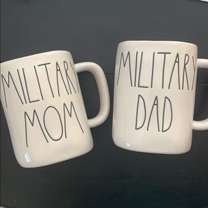 Rae Dunn Military mom and dad mugs